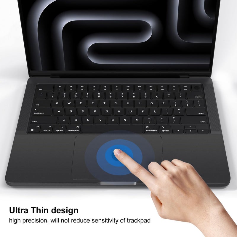 imComor Palm Rest Cover Skin Compatible with 2025 2024 2023 MacBook Pro 14" M5 M4 M3 Chip A3112 A3401 A3185 A2992 A2918 Trackpad Protector Touch Pad Cover Skin, MacBook Pro 14" Accessories, Space Black - Image 3